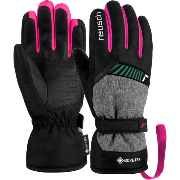 REUSCH FLASH GORE-TEX JR BLACK/BLACK MEL/PINK GLO 23 2 REUSCH FLASH GORE-TEX JR BLACK/BLACK MEL/PINK GLO 23