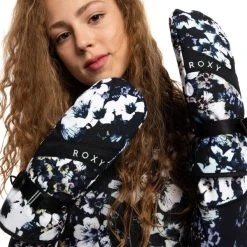 ROXY JETTY MITT TRUE BLACK BLACK FLOWERS 23 -Dainese shop 9 116010 jetty mitt true black black flowers erjhn03211 kvj1 03