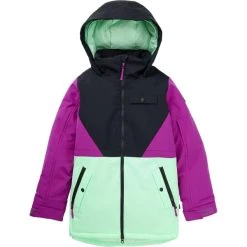 BURTON G KHIONE JKT TRUE BLACK/VIVID VIOLA/JEWEL GREEN 23
