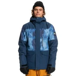 QUIKSILVER MISSION PRINTED BLOCK JK M SNJT INSIGNIA BLUE QUIET 23
