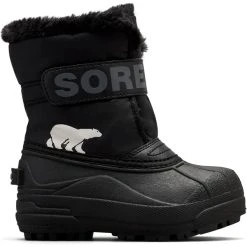 SOREL CHILDRENS SNOW COMMANDER BLACK/CHARCOAL 23
